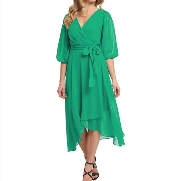 dkny emerald green dress Dkny | Dresses | Dkny Green High Low Tie Waist Dress